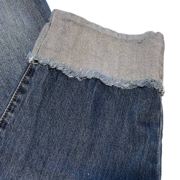 Kaari High Rise Straight Crop Jeans Women's 10 Cuffed Hem Medium Wash Blue - Picture 11 of 15